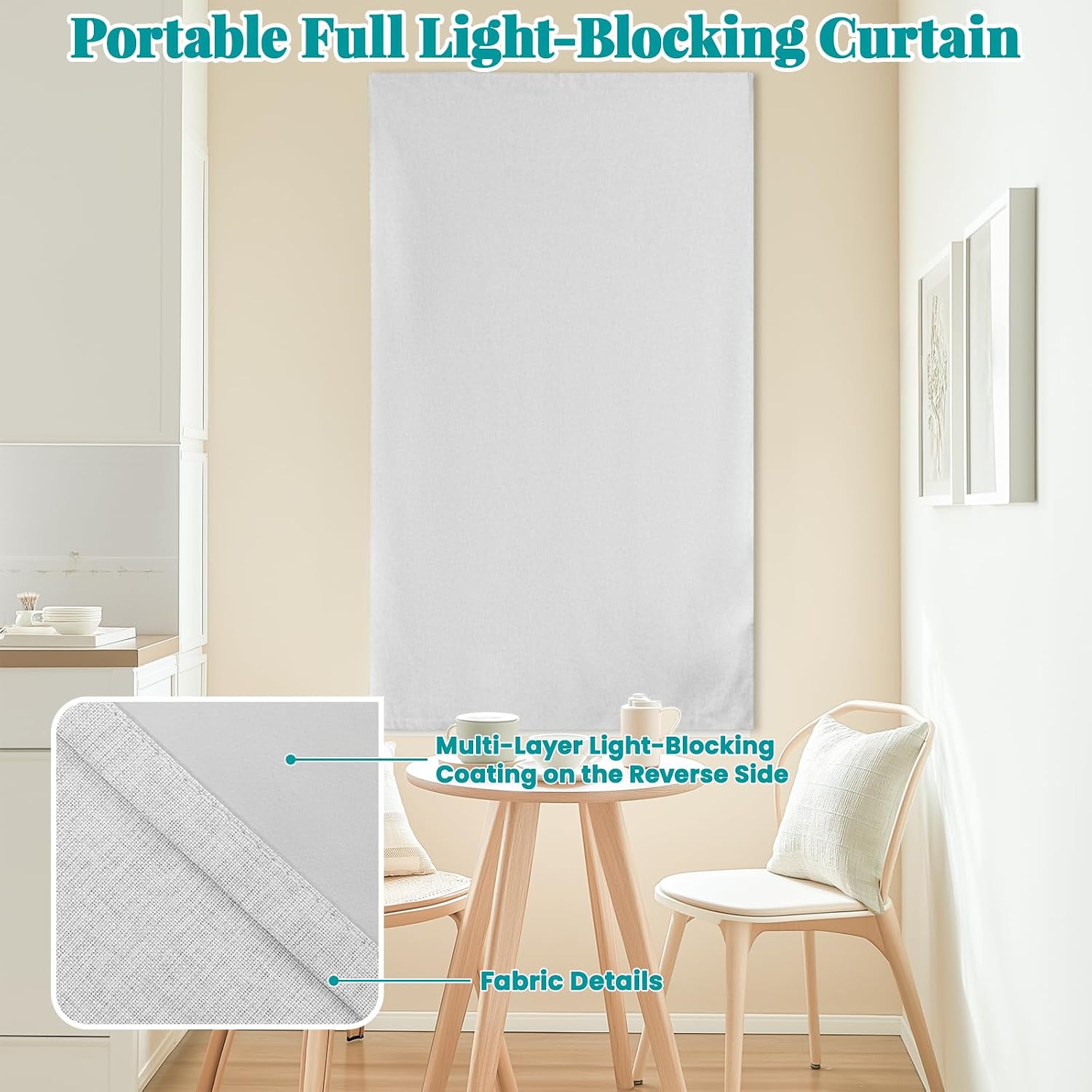 100% Blackout Magic Tape Stick On Curtains Window Shades Pull Down Blackout Window Cover No Drillng Self Adhesive Curtains No Rod Small…