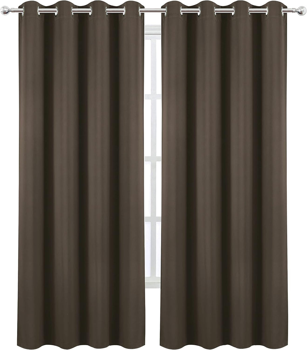 Lemomo Blackout Curtains 66 x 95 inch/Chocolate Brown Curtains Set of 2 Panels/Thermal Insulated Room Darkening Bedroom Curtains 95 inch si…