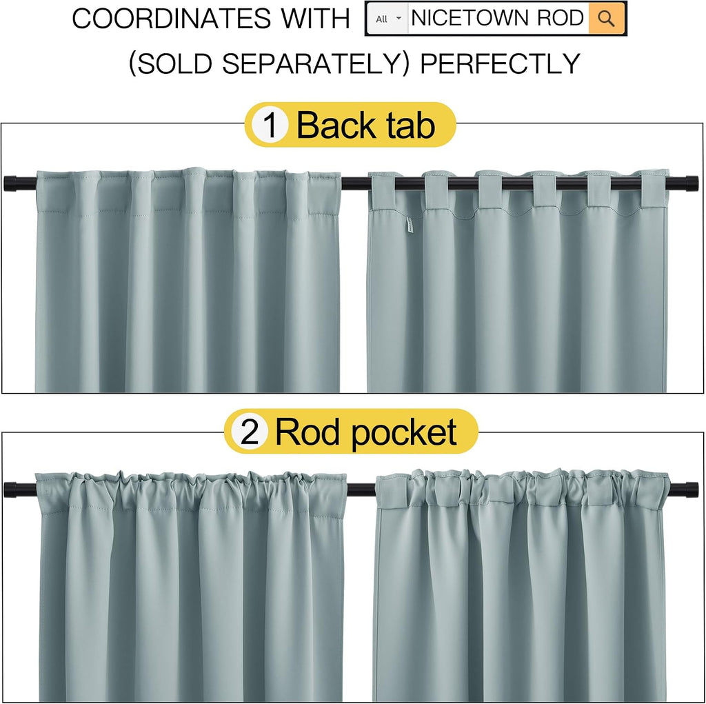 NICETOWN Blackout Window Curtains for Camper - (Stormy Sea Color) 42x40 Inch, 2 Panels Set, Thermal Insulated Room Darkening Blackout…