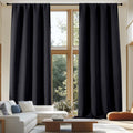 Simplebrand Ava Blackout Extra Long 10ft Curtains for Patio 120 Inches Long 2 Panels Set, Solid Thermal Insulated Energy Saving Rod Pocket…