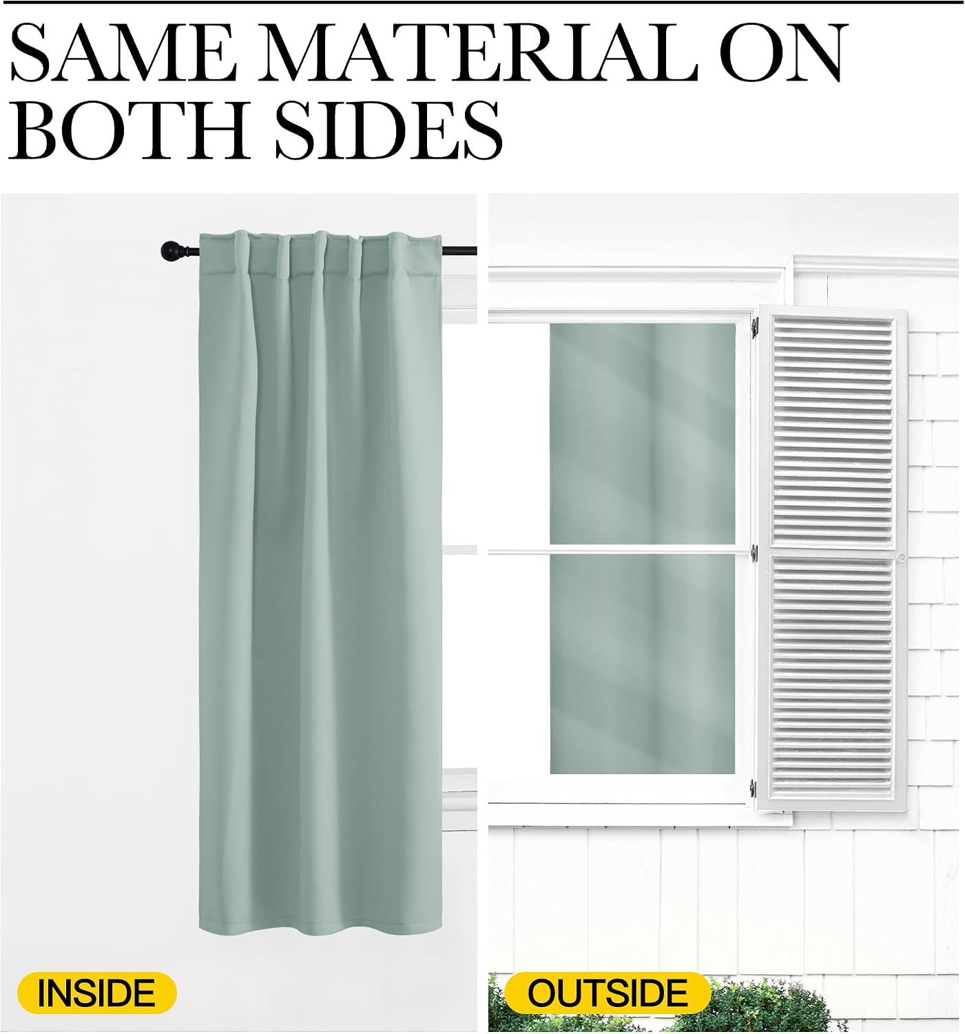 NICETOWN Window Treatment Blackout Curtains and Draperies - (Seafoam Green Color) 42x40 inch, 2 Panels, Room Darkening Blackout Panel…