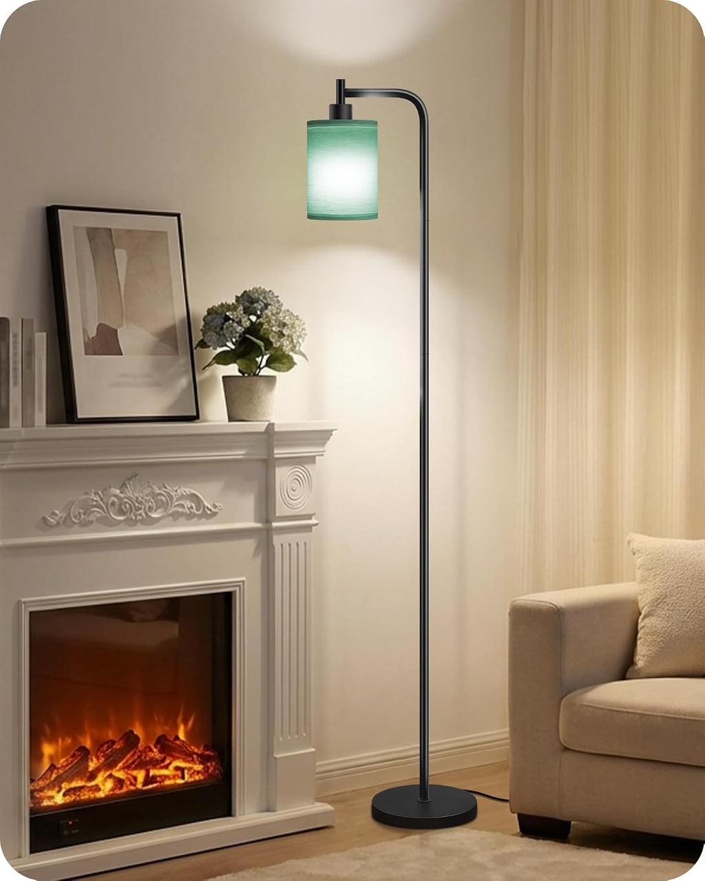 Dimmable Floor Lamp for Living Room with Remote and Foot Switch, Modern Standing, Corner Lamp,10W Bulb 3 Color Temperatures, for Bedroom…