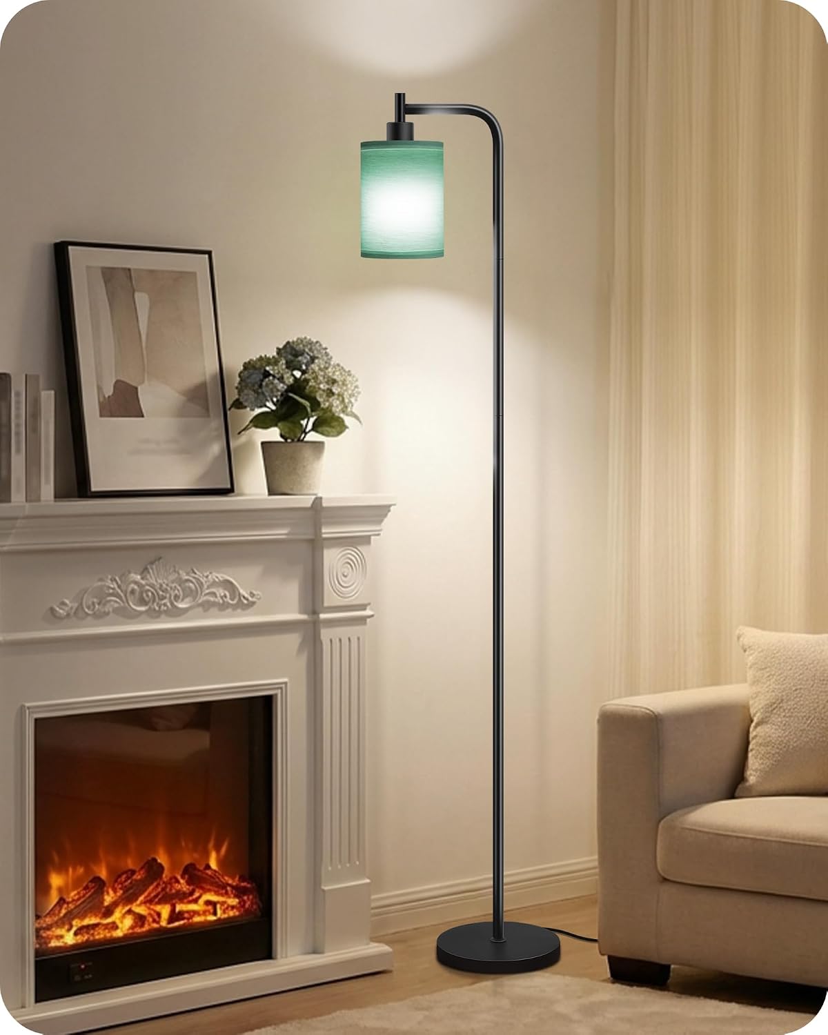 Dimmable Floor Lamp for Living Room with Remote and Foot Switch, Modern Standing, Corner Lamp,10W Bulb 3 Color Temperatures, for Bedroom…