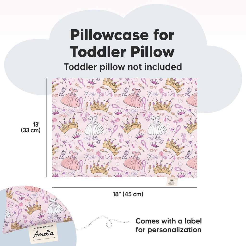 KeaBabies Toddler Pillowcase 13"x18" - Organic Cotton Toddler Pillowcase for Kids, Boys, Girls, Soft & Durable Cotton Cover for Miniature…