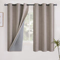 YoungsTex Burlap Short Linen Blackout Curtains 40 Inch Length for Bedroom, Full Light Blocking Small Window Drapes with Grommet Thermal Ins…