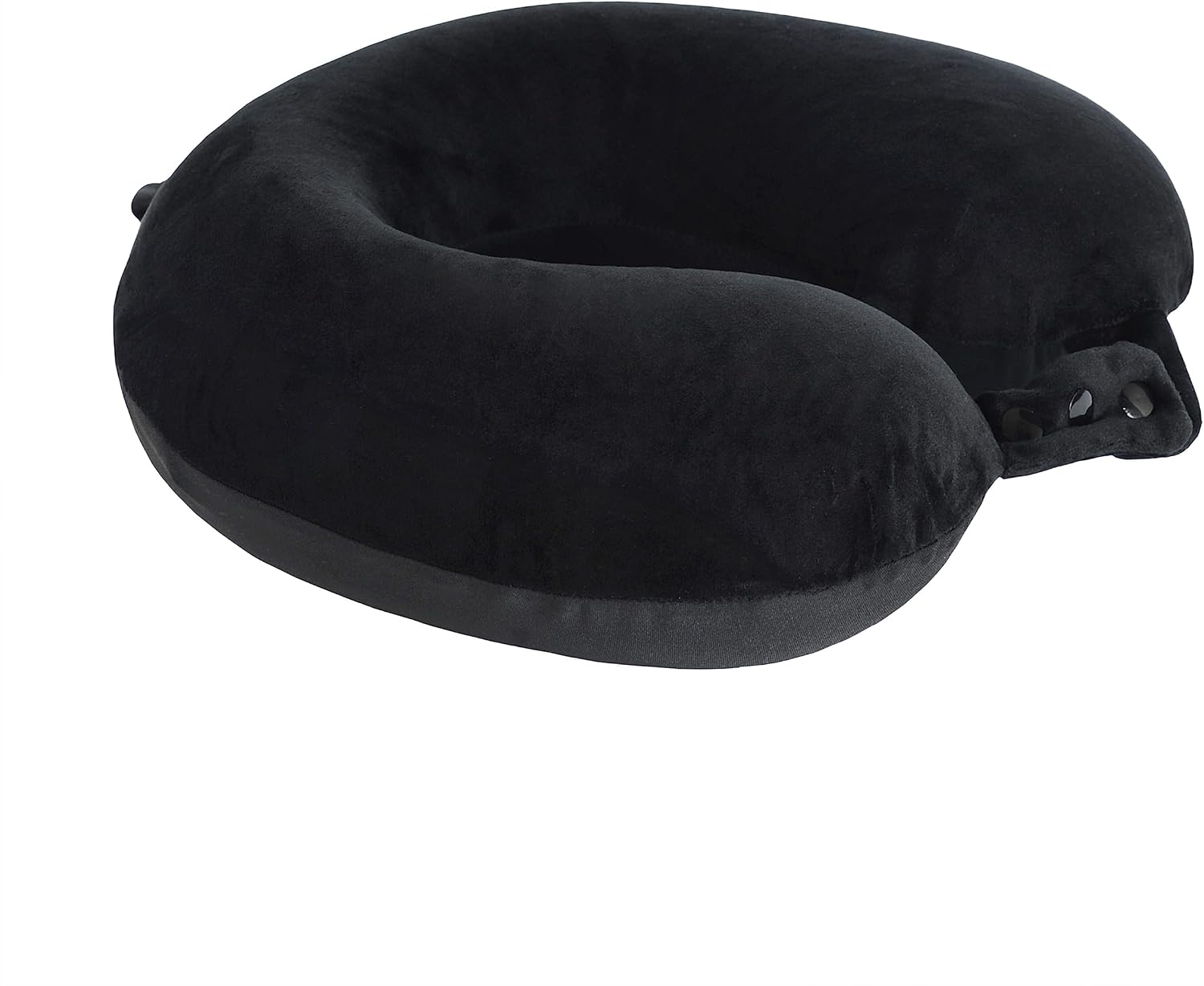Travel Neck Pillow, Top Memory Foam Pillow for Head Support, Ideal for Airplanes, Cars, and Home Recliners, Adjustable and Soft (Black)