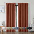 Simplebrand Ava Terracotta Blackout Curtains for Bedroom, 72 Inch Length, 2 Panels, Privacy Thermal Insulated, Rod Pocket, Window Curtains…