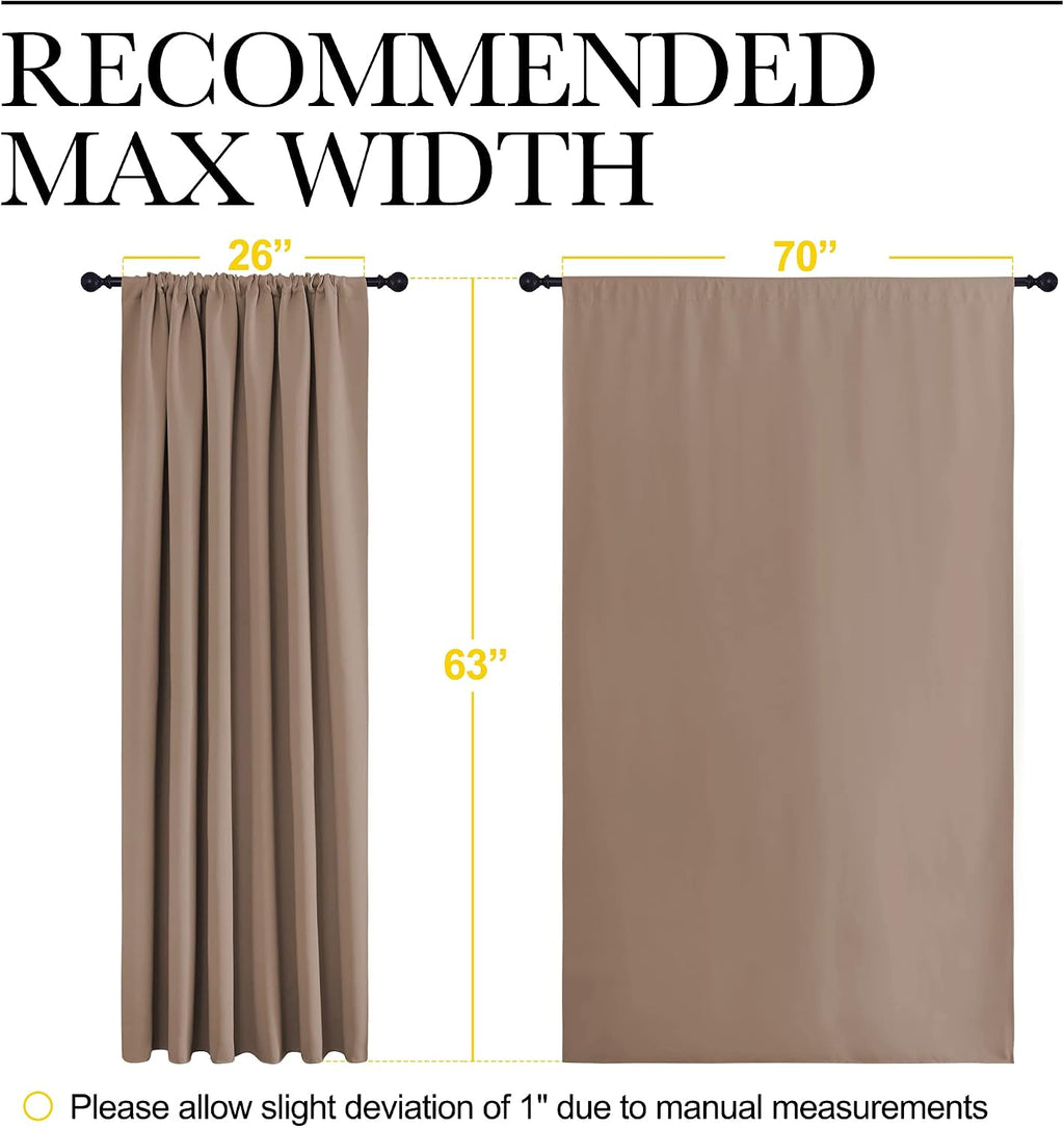 NICETOWN Kids Blackout Curtain Panels - Window Treatment Thermal Insulated Solid Rod Pocket Blackout Drapes for Bedroom (Cappuccino, Set…