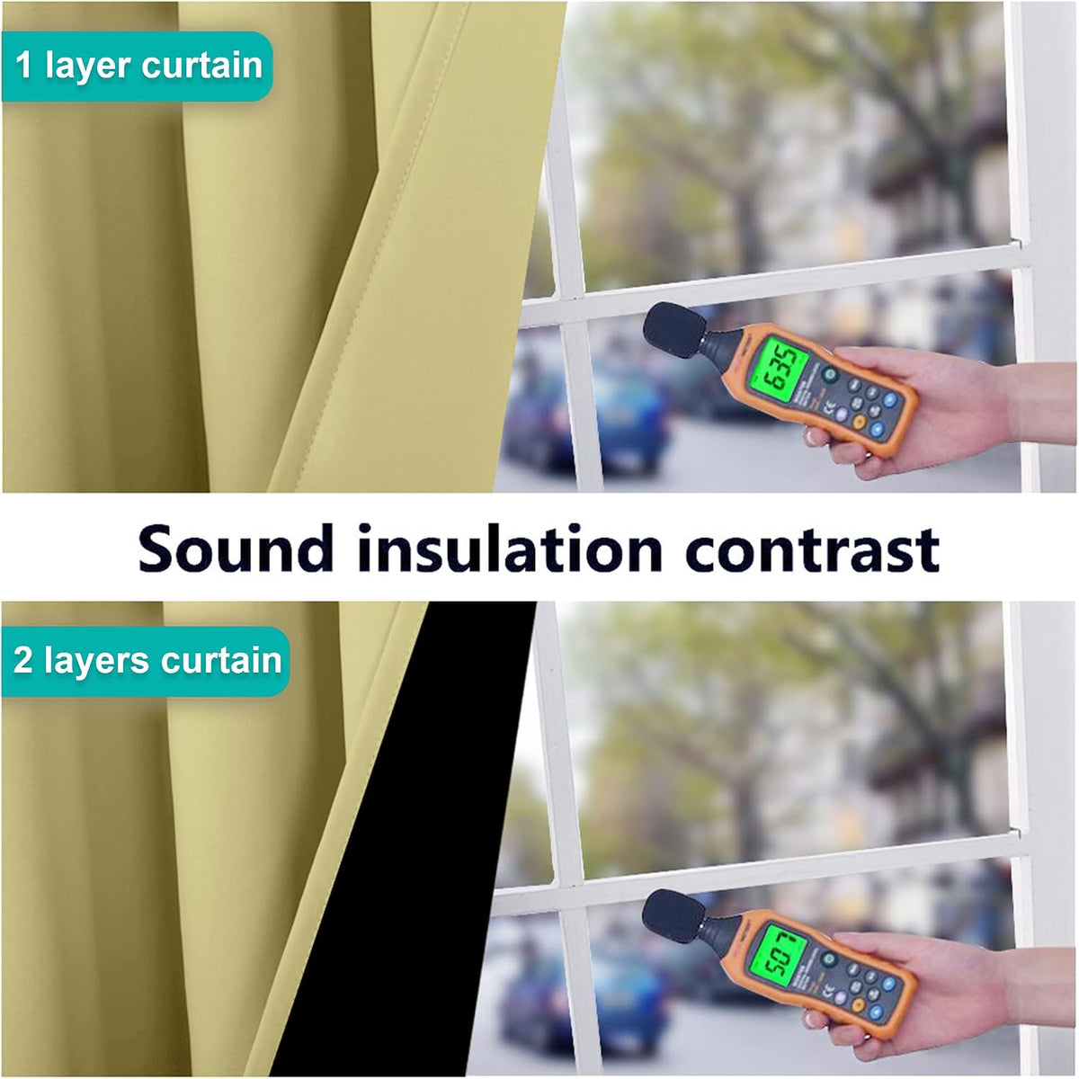 Nicetown 100% Blackout Blinds, Set of 2, 52 inches x 102 inches, Laundry Room Decor Window Treatment Curtains for Large Patio Sliding Door,…