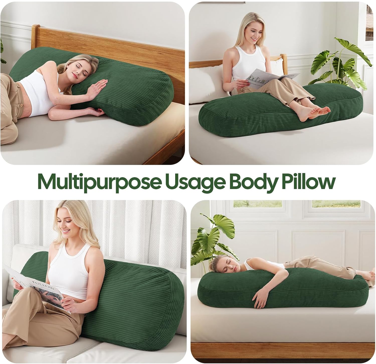OutdoorFurnitureAccessories 20x54 Body Pillow for Adults, Long Body Pillow for Bed with Shredded Memory Foam, Big Firm Pillows for Pregnanc…