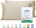 Sunflower Queen Pillowcases Set of 2, 100% Cotton Queen Size Pillow Cases 2, 20×30 inches Light Brown, Soft and Breathable