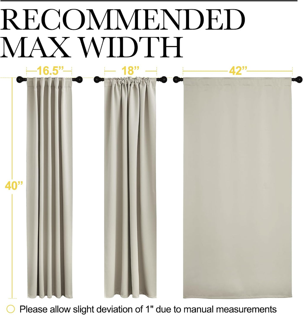 NICETOWN Blackout Curtains Window Drapes - (Natural Color) 42 inches W by 40 inches L, Set of 2, Blackout Curtain Panels for Boy's Nursery