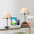 EOEYYOYB Pleated Table Lamp, Set of 2 Table Lamps for Bedroom, Bedside Lamps for Nightstand with Linen Lampshade, Modern Lamp for Bedroom…