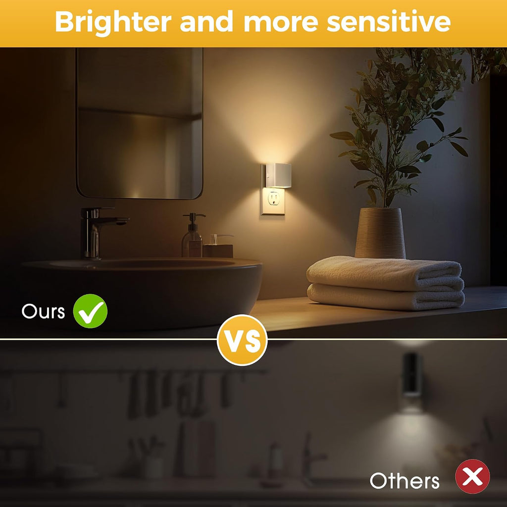 Llohasled L LOHAS LED Night Light, 2 Pack Night Lights Plug into Wall, Dusk to Dawn Sensor, 0-100LM Adjustable Brightness, Soft White 3000K…