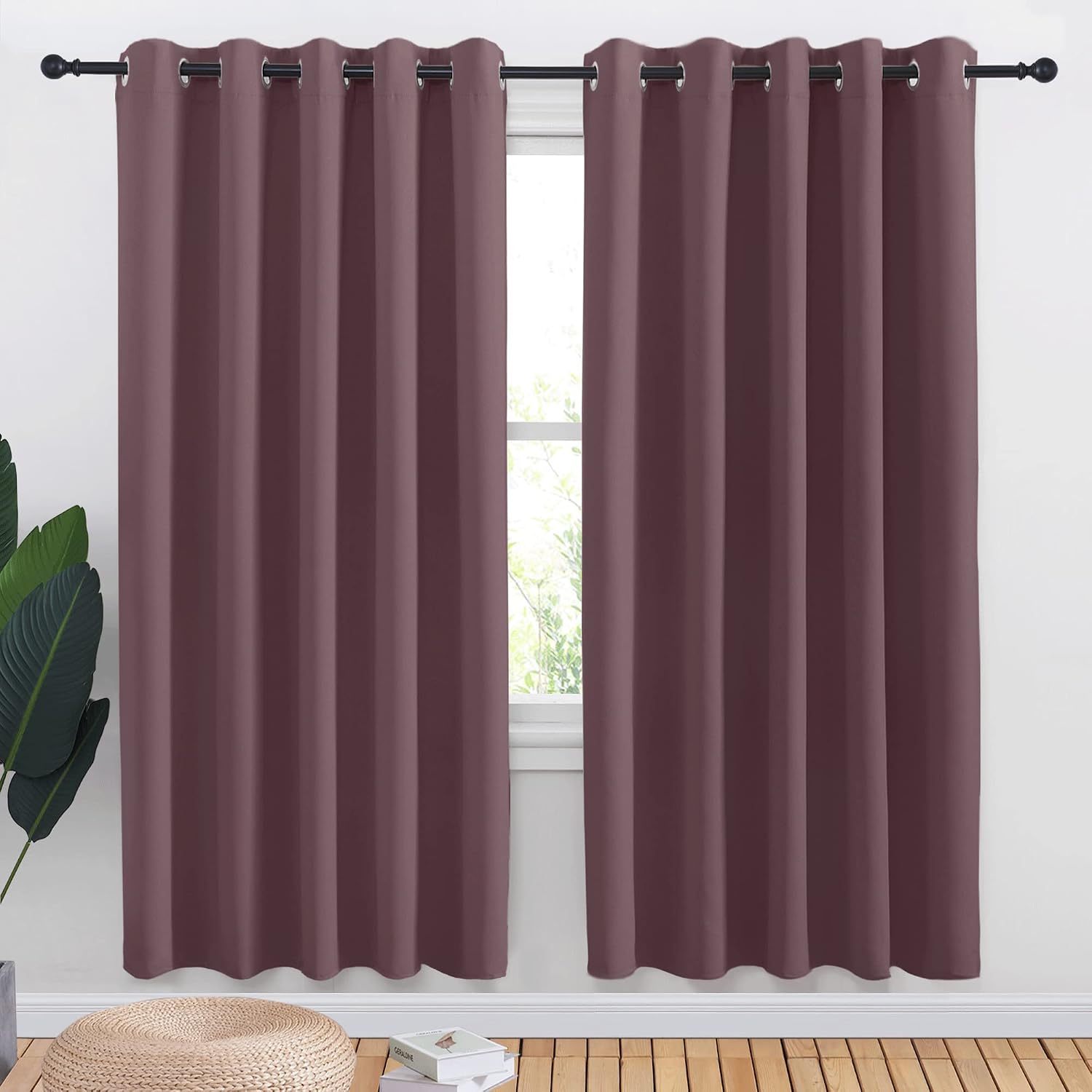 NICETOWN Blackout Draperies Curtains for Kids Room, Window Treatment Thermal Insulated Solid Grommet Blackout Drape Panels for Bedroom…