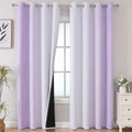 Estelartextiler Estelar Textiler Lilac and Greyish White Gradient Blackout Curtains for Bedroom, Thermal Insulated Ombre Blackout Drapes, L…