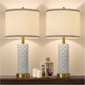 Set of 2 Table Lamp for Living Room Bedroom Farmhouse,26'' Touch Control Bedroom Ceramic Lamps 3-Way Dimmable Bedside Lamps with USB A+C…