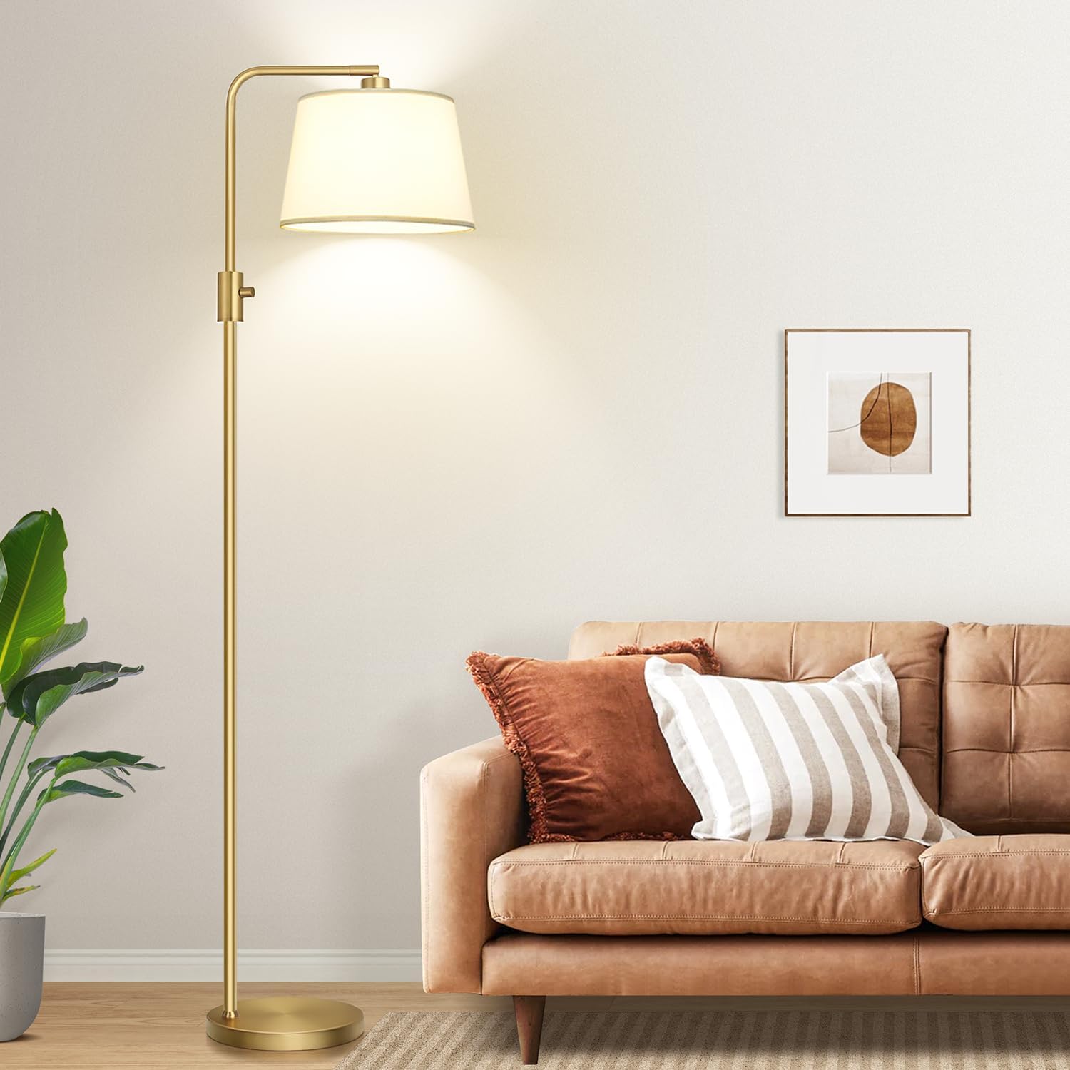 Upgraded】 Dimmable Floor Lamp, 1000 Lumens LED Edison Bulb Included, Arc Floor Lamps for Living Room Modern Standing Lamp with Shade…