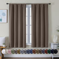 Simplebrand Ava Brown Blackout Curtains for Bedroom 63 Inch Length 2 Panels Set, Solid Thermal Insulated Energy Saving Rod Pocket Window Tr…