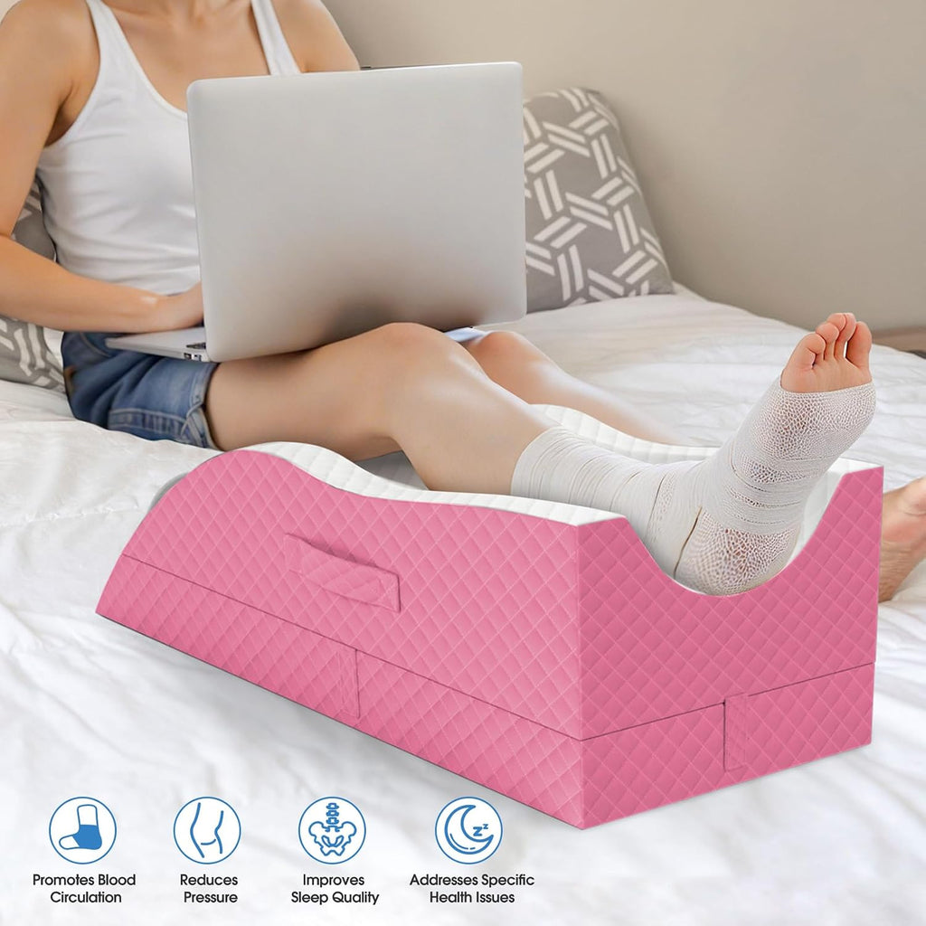 TranquilRelax TranquilRelax Elevation Pillows for Leg After Surgery, Memory Foam Adjustable Wedge Pillow for Injury or Rest, Ankle P…