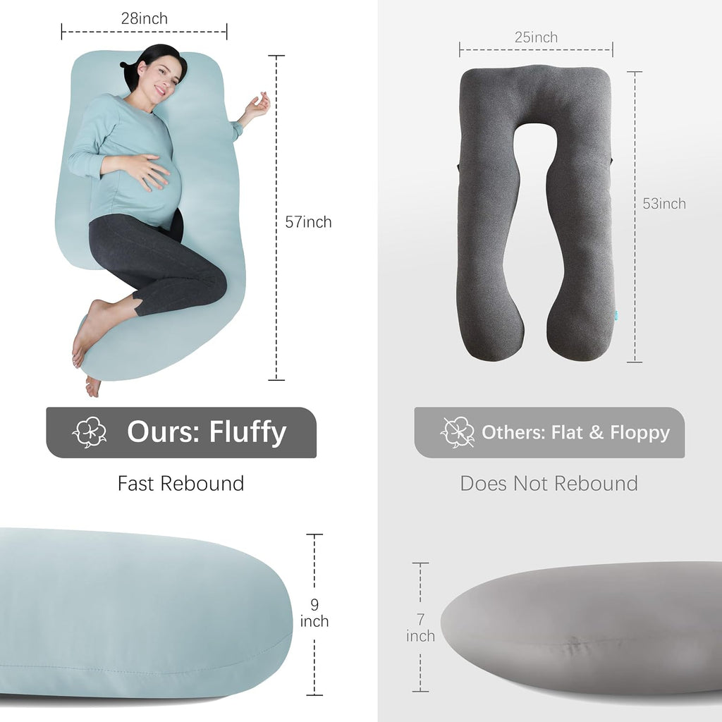 Moonpark MOON PARK Pregnancy Pillows for Sleeping - U Shaped Full Body Maternity Pillow with Removable Cover - Support for Back, Legs, Bell…