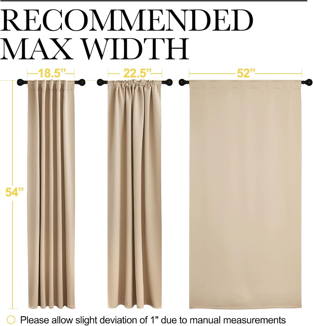 Nicetown Window Treatment Curtains Room Darkening Drapes - (Biscotti Beige Color) 52 Width x 54 Drop Each Panel, 2 Panels Set, Curtains and…