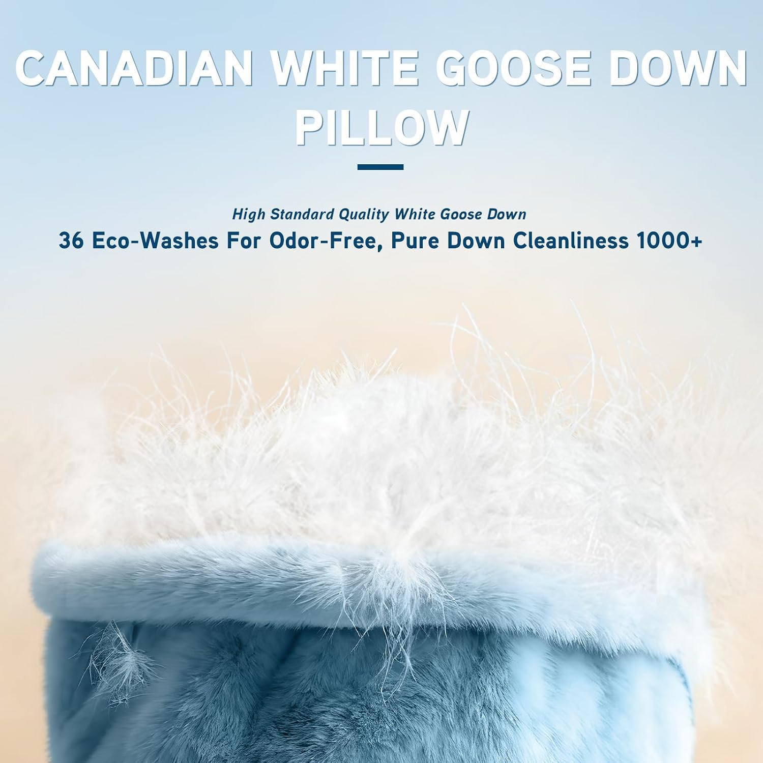 LORESNUG Luxury Canadian White Goose Down Pillows, Soft 1650+ Fill Power with 100% Cotton Shell Down Pillow, 80% Goose Down and 20%…