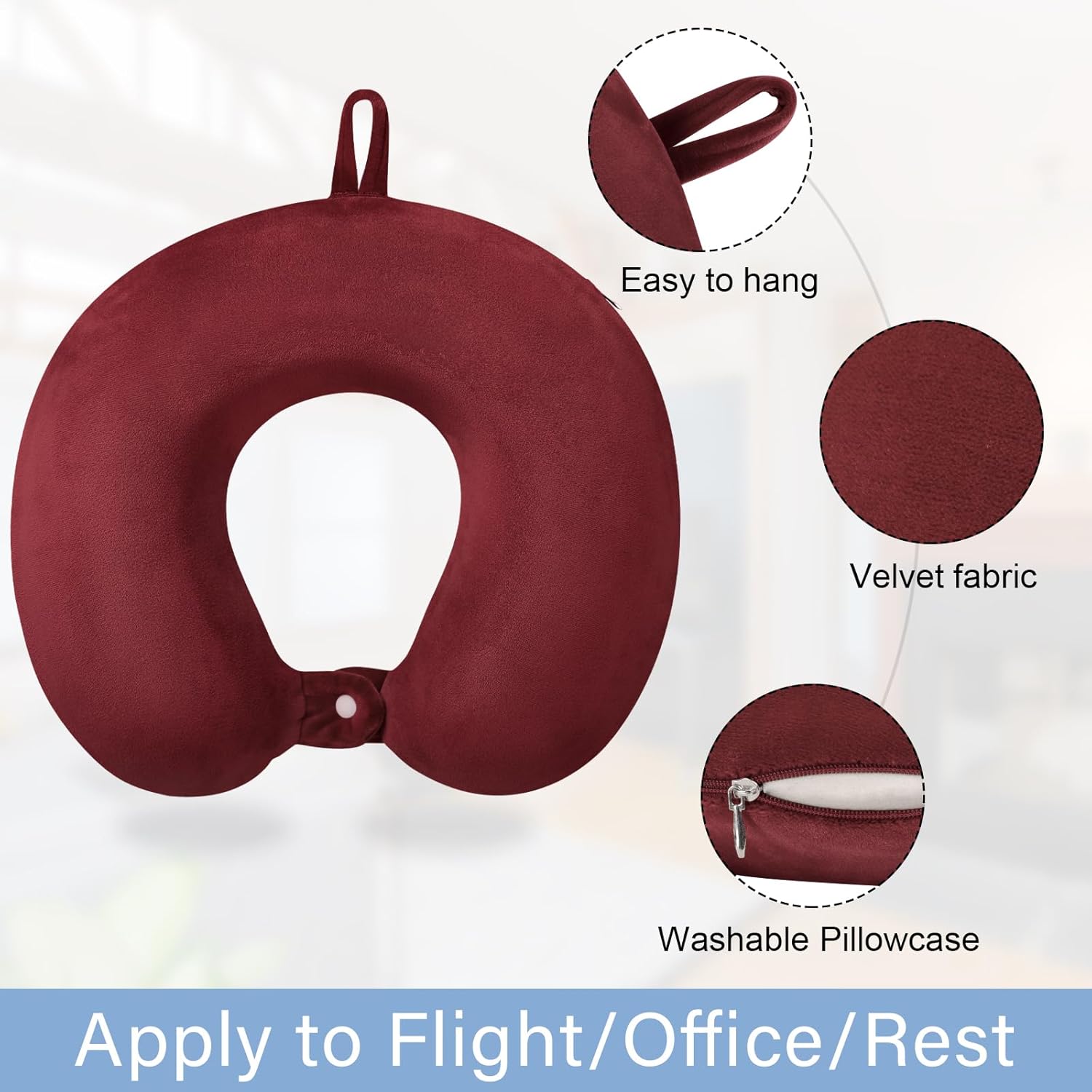 Gosider Travel Neck Pillow Memory Foam U Shape Neck Pillow for Travel Pillow Comfortable Head Neck Support Airplane Pillow for Traveling Ca…