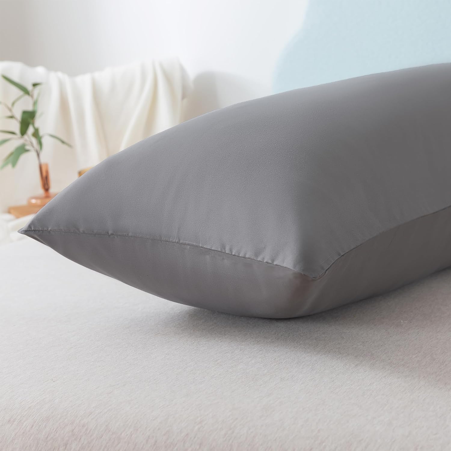 Ubauba Memory Foam Body Pillow with Cover, Full Large Body Pillows Insert for Adults with Envelope Closure Pillowcase, Firm & Fluffy Long…