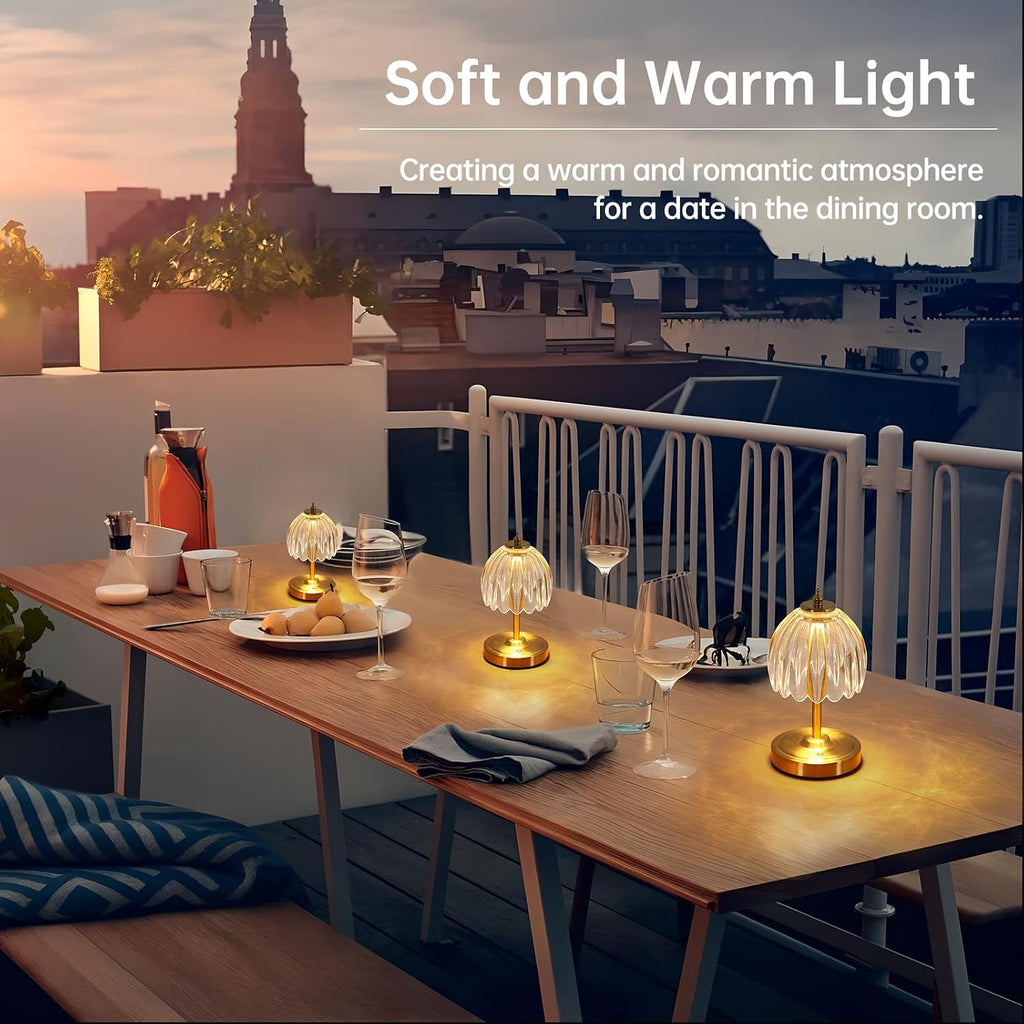 Shenmoyl Tulip Small Table Lamp, 5200mAh Cordless Touch Control Mini Table Lamp with 3 Color Temps & Stepless Dimming, Perfect for Small Sp…