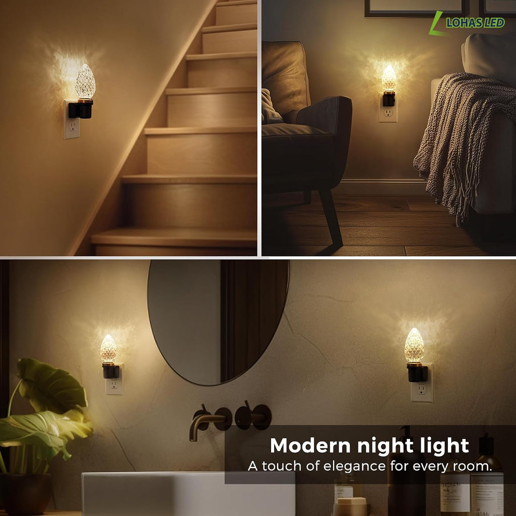 L LOHAS LED Night Light, LED Night Lights Plug into Wall, Dimmable Night Light with Auto Light Sensor, 3000K Warm White 0-100LM…
