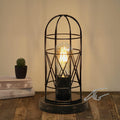 Industrial Table Lamp, Small Touch Lamp with Rustic Cage Vintage Bedside Lamp 3 Way Dimmable Nightstand Lamp Edison Desk Lamp for…