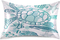 Blueangle Sea Turtle Starfish Satin Pillowcase for Hair and Skin Silk Pillowcase, Queen Size(20x30 inches) - Satin Pillow Covers with…
