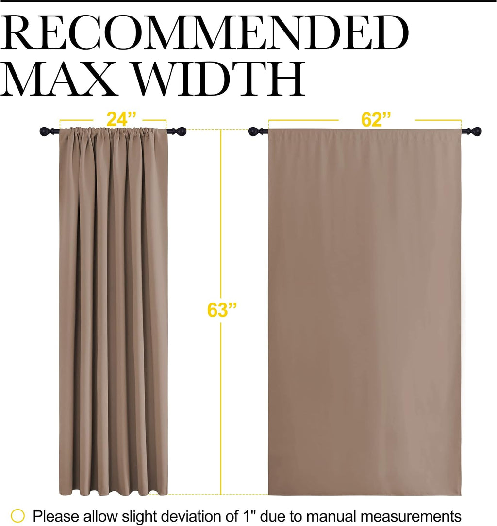 NICETOWN Kids Blackout Curtain Panels - Window Treatment Thermal Insulated Solid Rod Pocket Blackout Drapes for Bedroom (Cappuccino, Set…