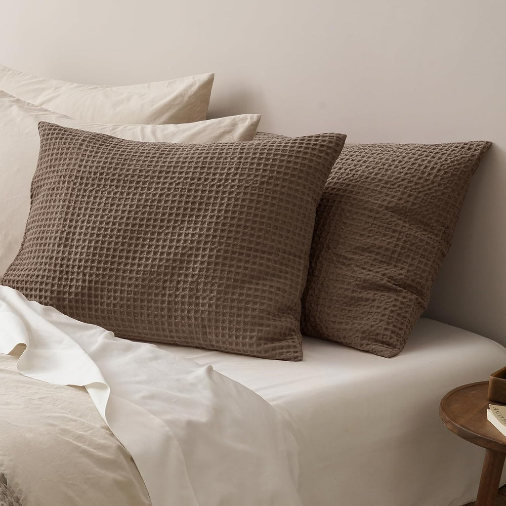 Phf Ultra Soft Waffle Weave Pillow Shams Standard Size, No Insert, 2 Pack 20" x 26" Pillowcases, Breathable & Skin-Friendly Pillow Cases, St…