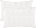 Phf 100% Cotton Waffle Pillow Shams King Size, 2 Pack 20" x 36" Soft Skin-Friendly Pillowcases, No Filling, Aesthetic Woven and Breathable…
