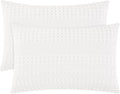 Phf 100% Cotton Waffle Pillow Shams Standard Size, 2 Pack 20" x 30" Soft Skin-Friendly Pillowcases, No Filling, Aesthetic Woven and Breatha…