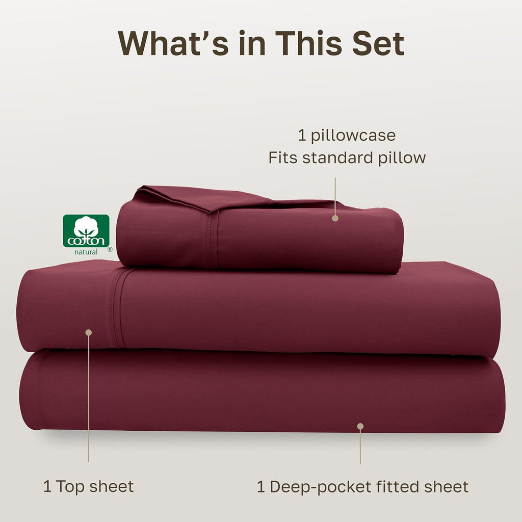 CaliforniaDesignDen California Design Den Soft 100% Cotton Twin Size Bed Sheets Set, 400 Thread Count Good Housekeeping Award Winner, Silky…