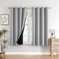 ChrisDowa 100% Blackout Curtains for Bedroom with Black Liner, 2 Thick Layers Total Blackout Thermal Insulated Grommet Small Window Curtain…