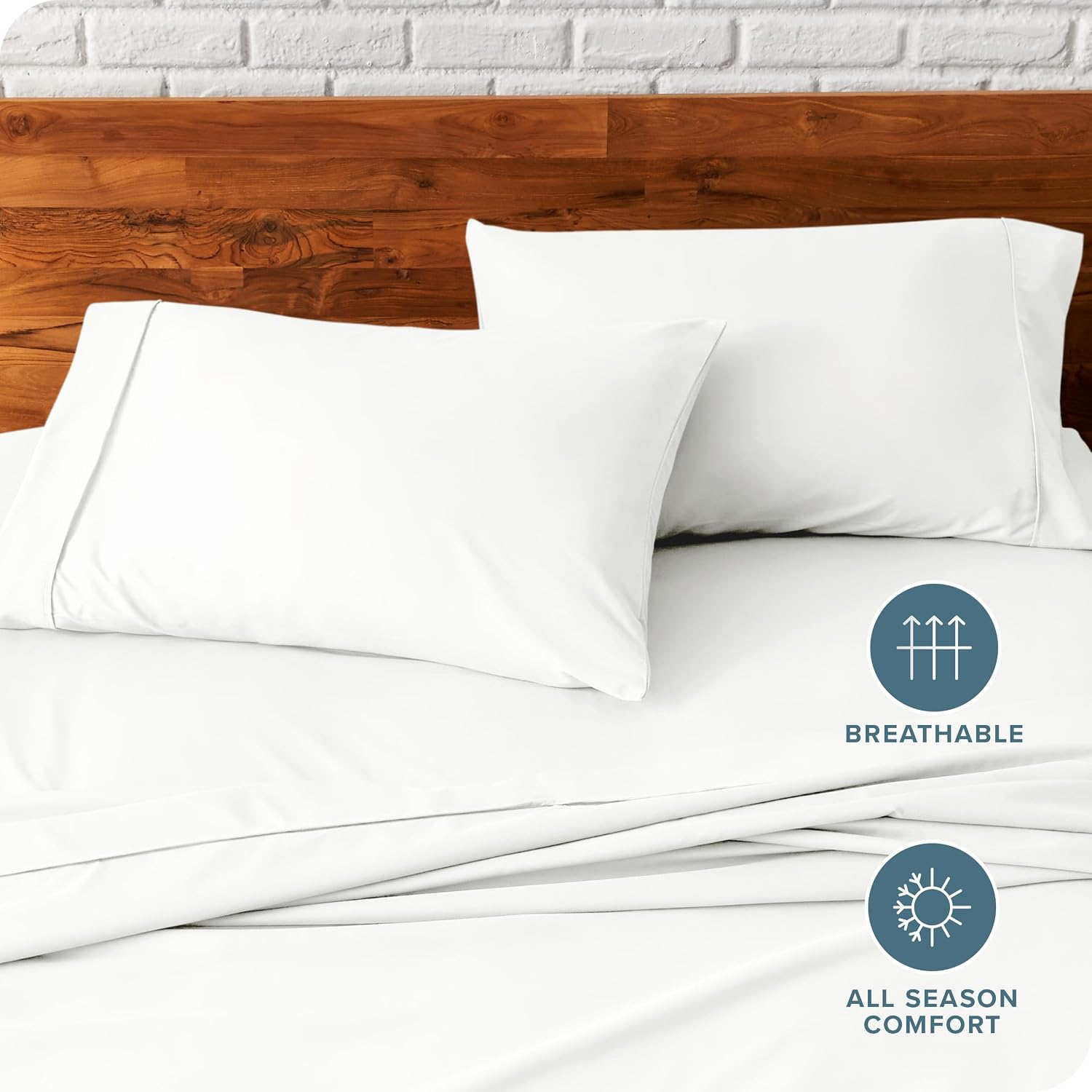 BareHome Bare Home Microfiber Pillow Cases - Standard/Queen Size Set of 2 - Cooling Pillowcases - Double Brushed - Ivory Pillowcases 2 Pack…