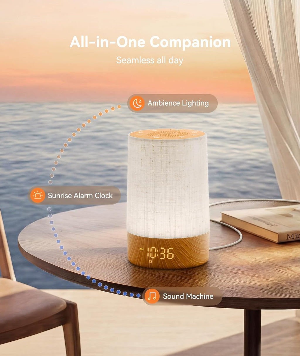Dreamegg Sunrise Alarm Clock - Sound Machine with Alarm Clock & Wake Up Light, 29 Soothing Sounds, Dimmable Display, White Noise Machine…