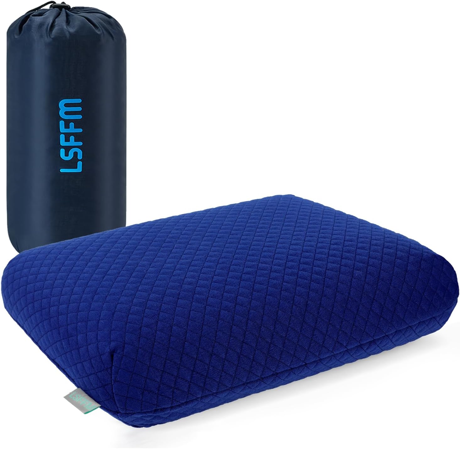 Memory Foam Travel Pillow 9.8"x15.7" Compact Camping Pillow, Stable & Supportive, Washable Double-Layer Cover with Carry Bag, for…