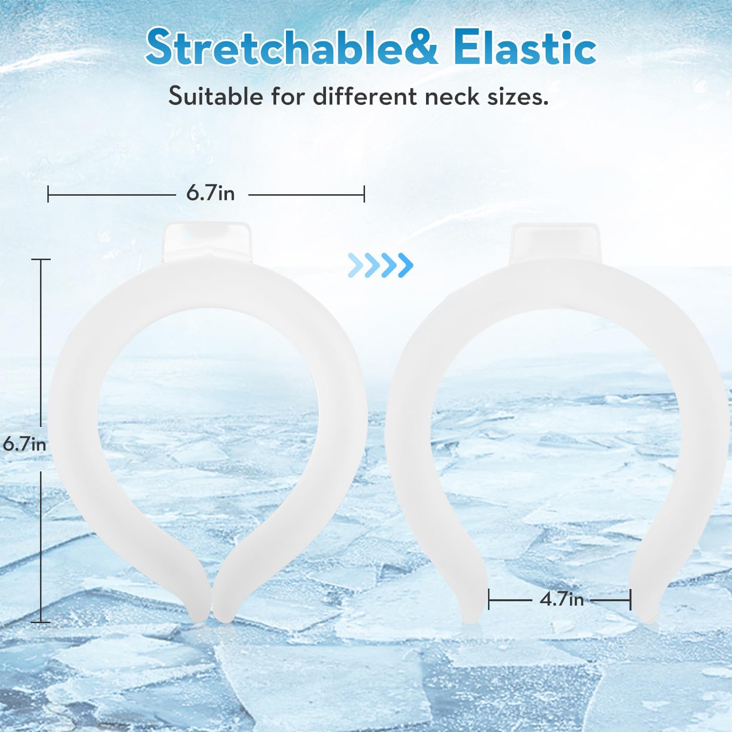2PCS Neck Cooling Tube with Cold Insulated Bag, Reusable Ice Neck Ring Wearable Body Cooling Products for Summer Heat (White*2)