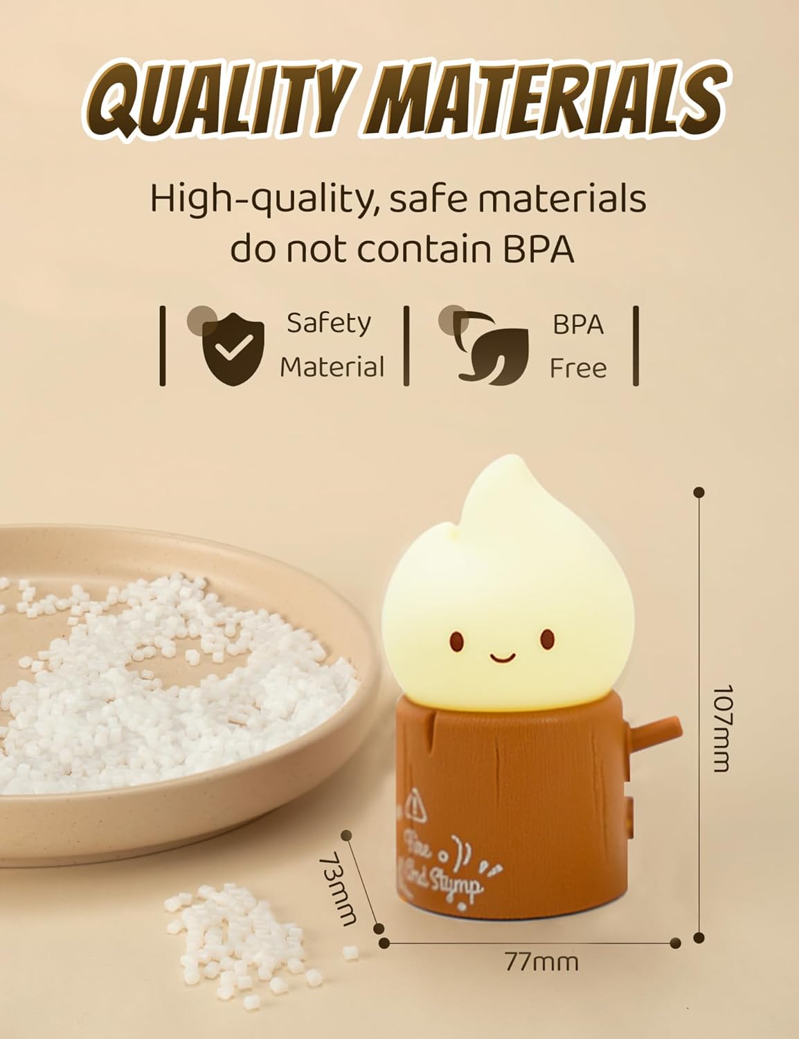 WANIDEA Flameless Candles Lamp, Cute Night Light, Torch Stump Light, LED Tea Lights Candles Rechargeable Night Light, Suitable for Kids…