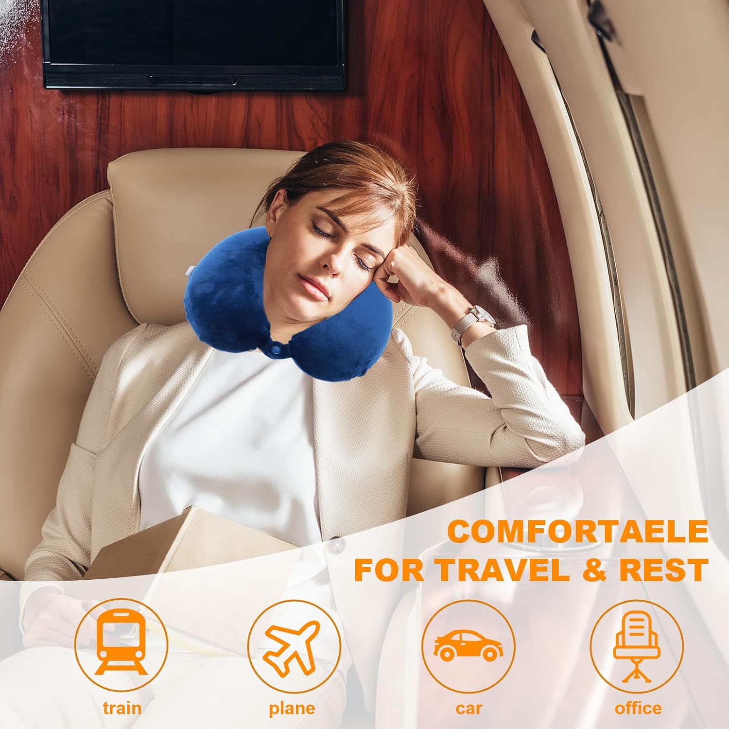 Travel Pillow,100% Pure Memory Foam U Shaped Neck Pillow, Super Lightweight Portable Headrest Great for Airplane, Car, Home, Office, Sleeping…