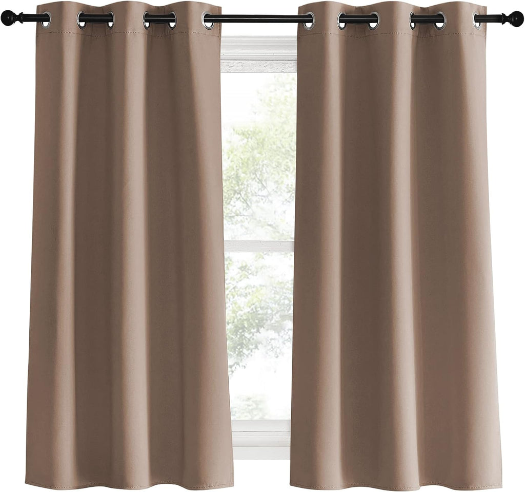 NICETOWN Blackout Window Curtains 60 inch Length, Cappuccino, 2 Panels, 34 x 60 Inch, Grommet Top Room Darkening Thermal Insulated Solid…