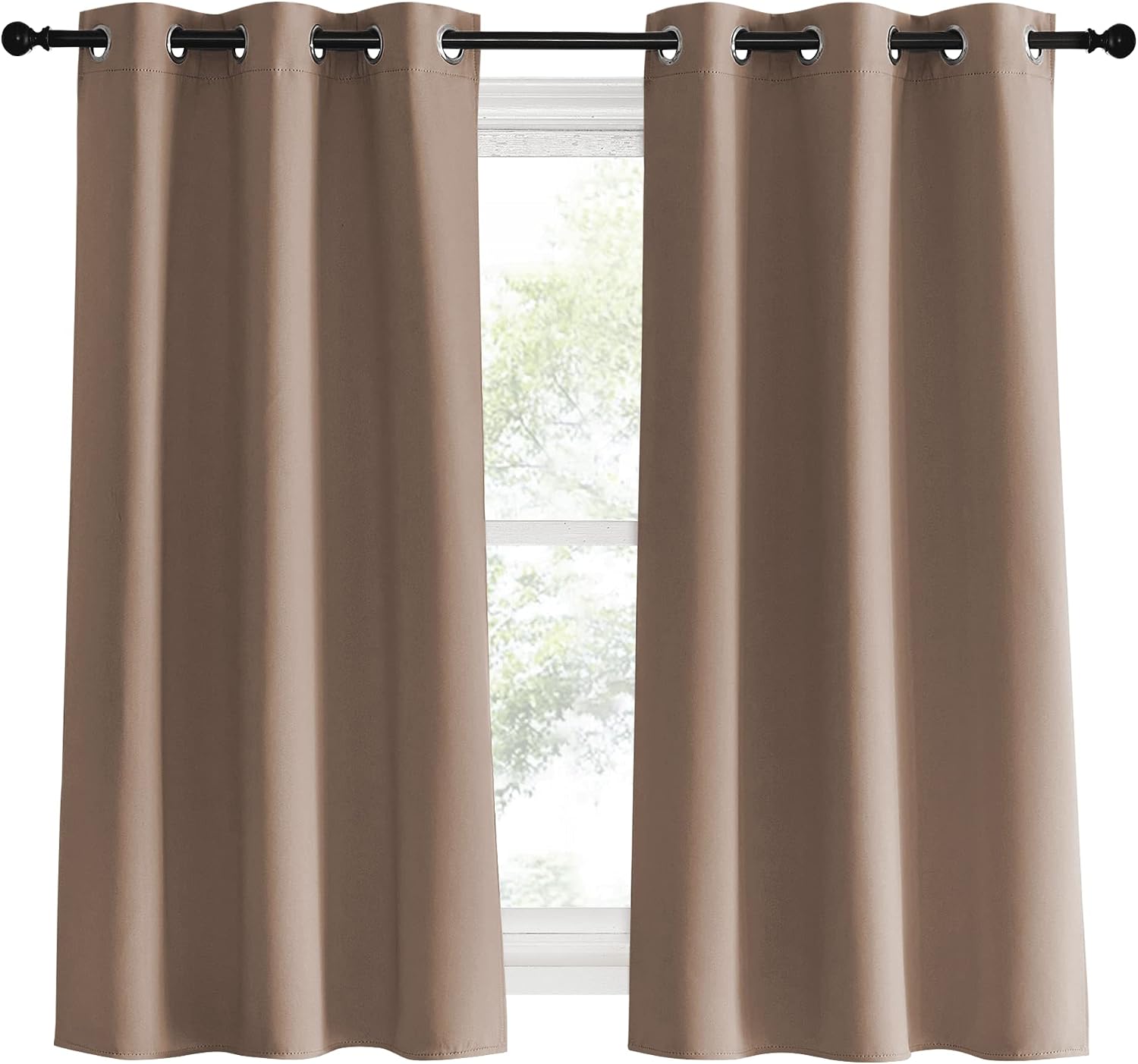 NICETOWN Blackout Window Curtains 60 inch Length, Cappuccino, 2 Panels, 34 x 60 Inch, Grommet Top Room Darkening Thermal Insulated Solid…