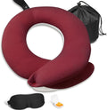 BUYUE Travel Neck Pillows for Airplanes, Memory Foam 360° Head Support Sleep for Long Flight, Skin-Friendly & Breathable, Kit with Eye…