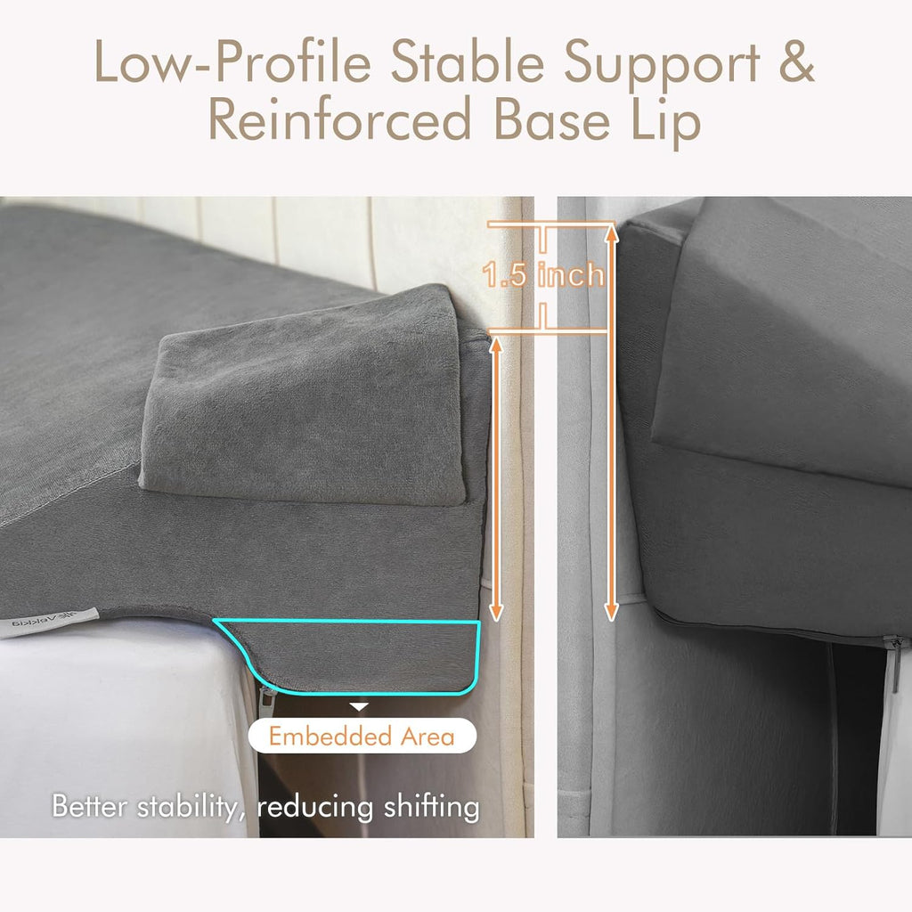 Vekkia King Bed Wedge Pillow for Headboard Gap Filler (0-5"), High-Density Foam, Prevents Pillows & Items from Falling, Ergonomic Design…
