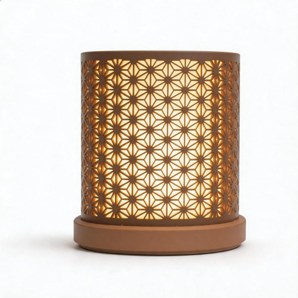 Contemporary Style Table Lamp, Bedside Night Light, Cylindrical Cutout Pattern Shade, Includes Light Source (Small, 1 PC)